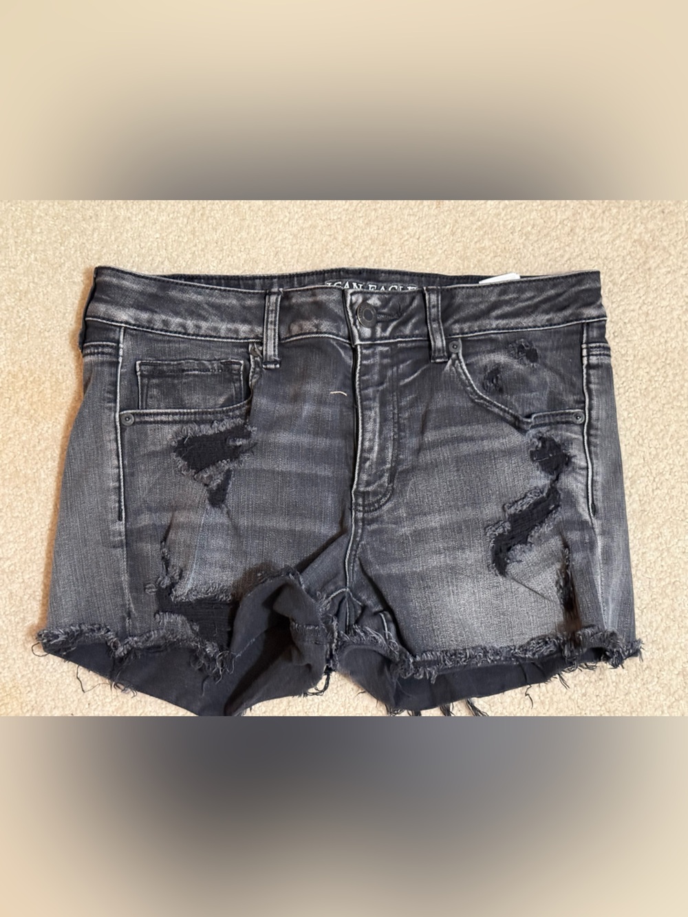 American Eagle Outfitters Black Super Stretch Denim Shorts